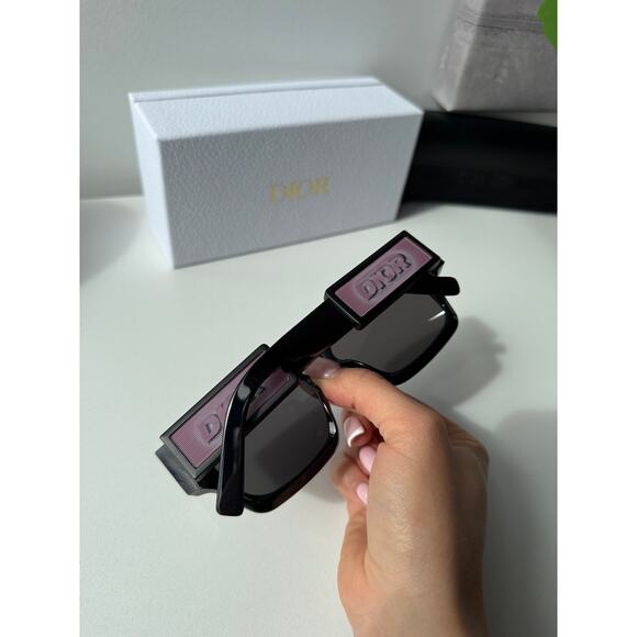 NEW Dior CD SU Sunglasses in Black Holographic Pink Logo main image 9
